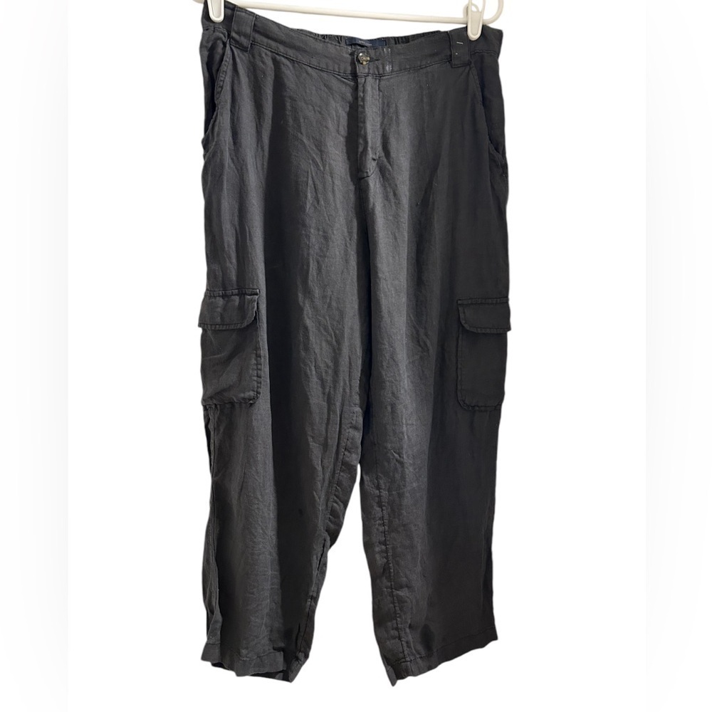 Rachel Roy Linen Cargo Wide Leg Pants size Large